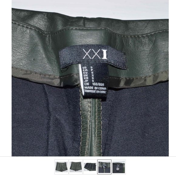 High Rise Faux Leather Green Hotpants Shorts Women sz S by XXI - Picture 4 of 4